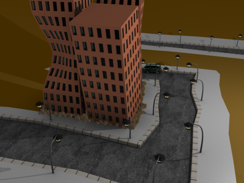 City scene 3D in Blender